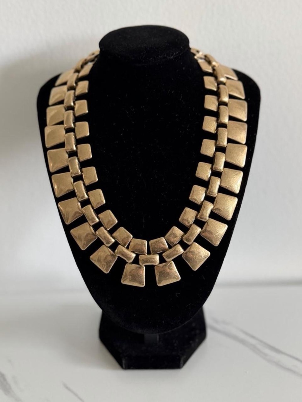 Vintage Gold-Tone Statement Collar Necklace